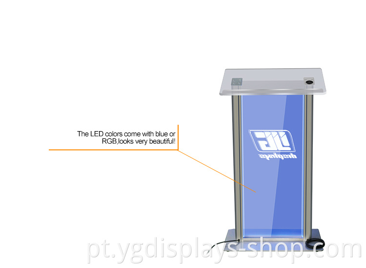 clear custom plexiglass led lecterns with LOGO